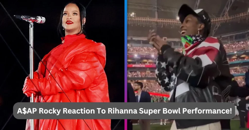 A$AP Rocky Reaction To Rihanna Super Bowl Performance!