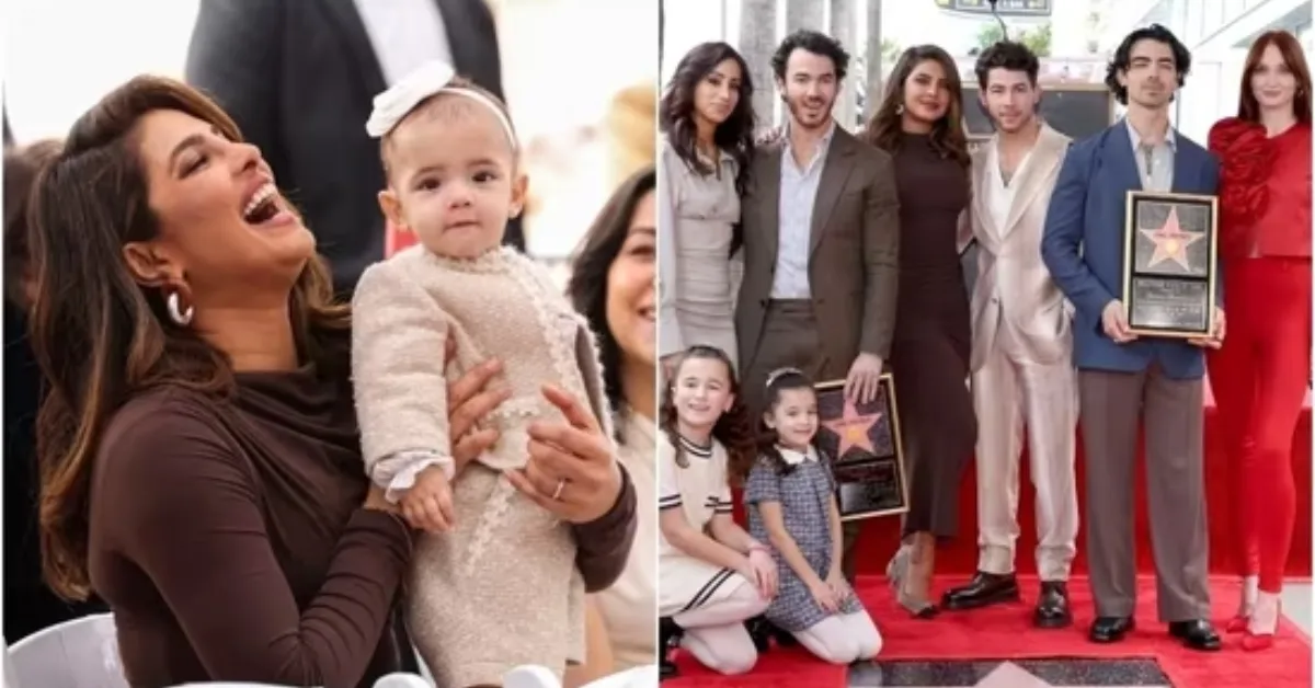 Nick Jonas, Priyanka Attend Walk of Fame With Daughter Malti!